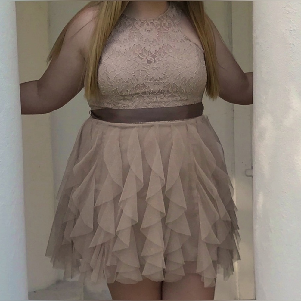Taupe Sparkly Dress